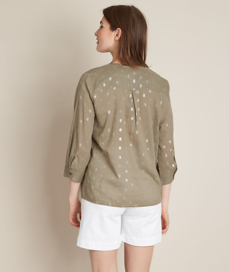 Elma green lurex blouse almond.