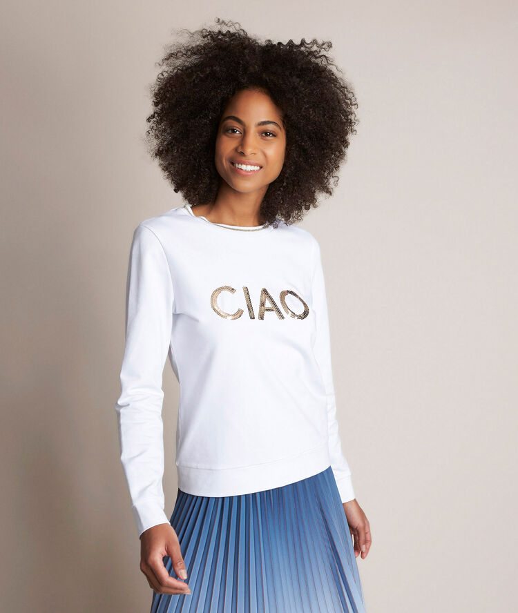 Relax embroidered sweatshirt white.