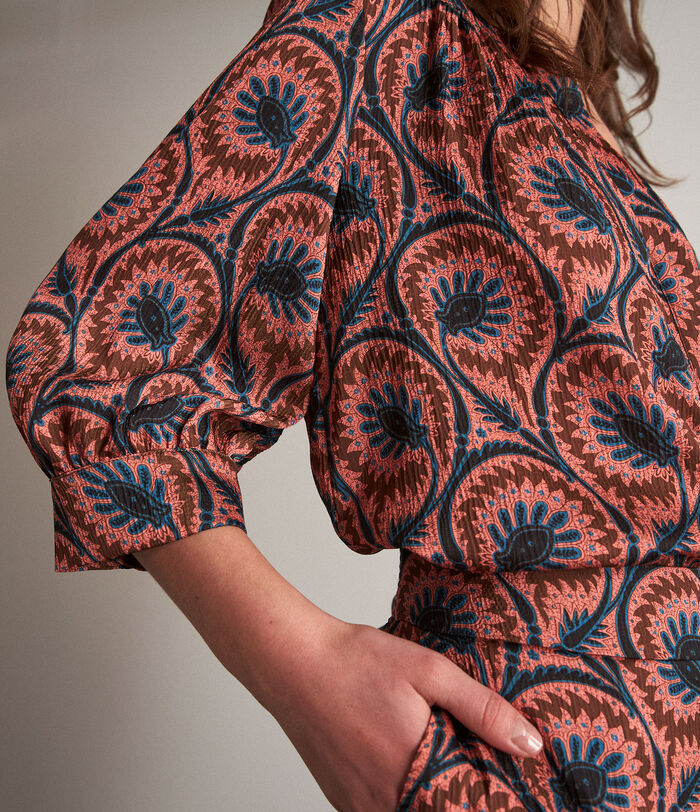 Loana rosewood printed blouse PhotoZ | 1-2-3