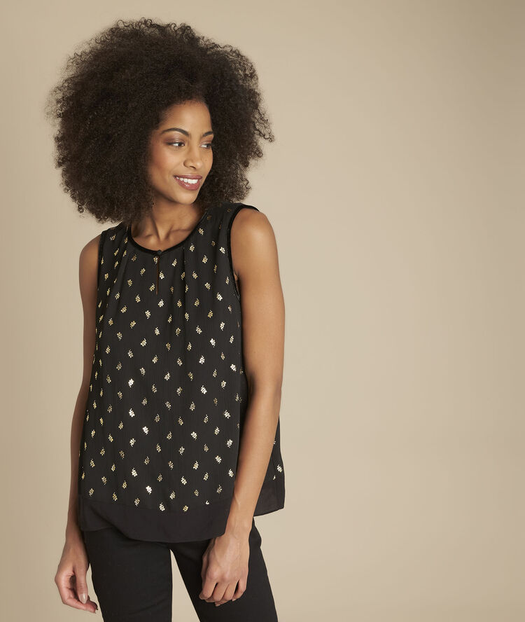 Fanette black embroidered top black.