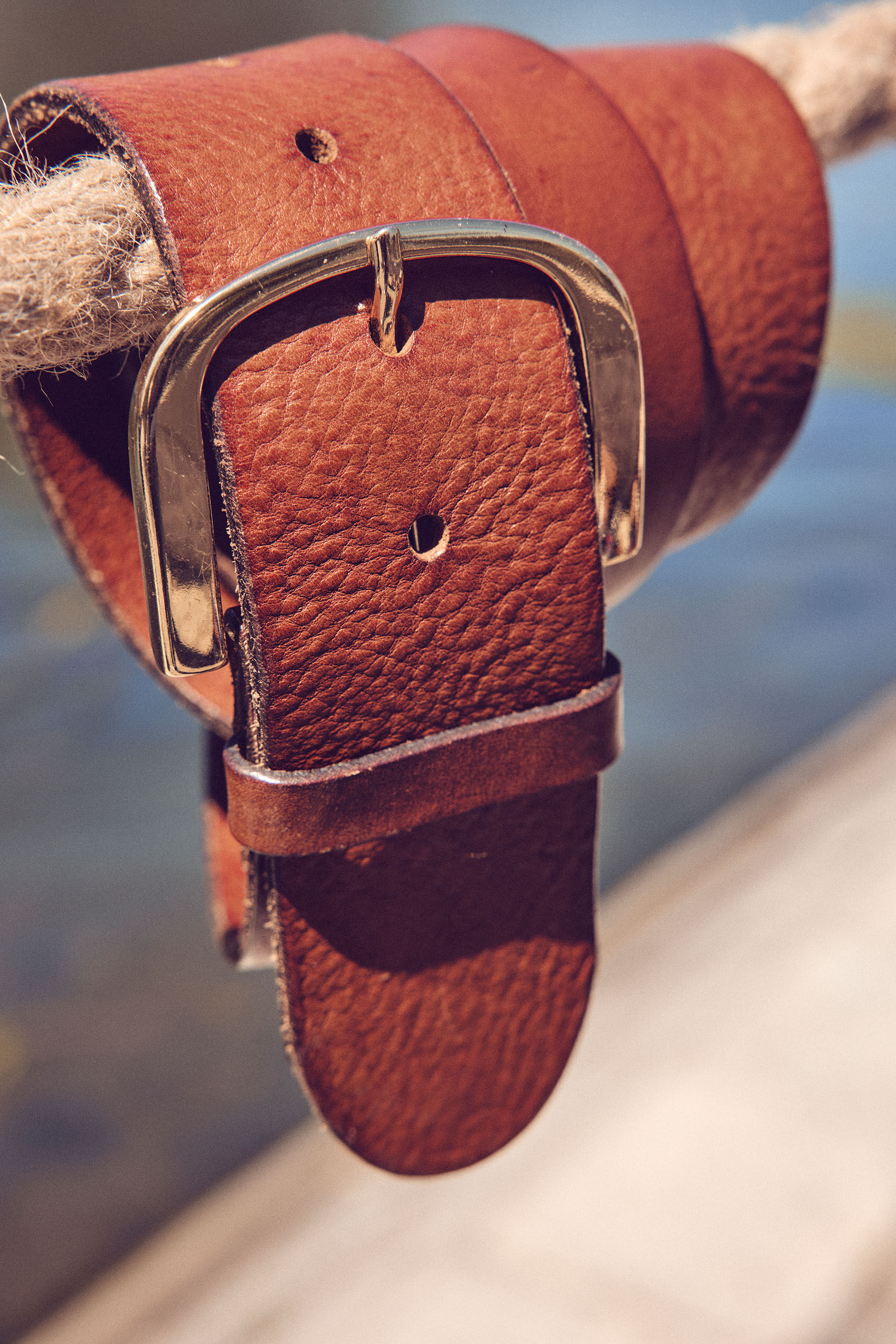 Estelle wide terracotta leather belt 
