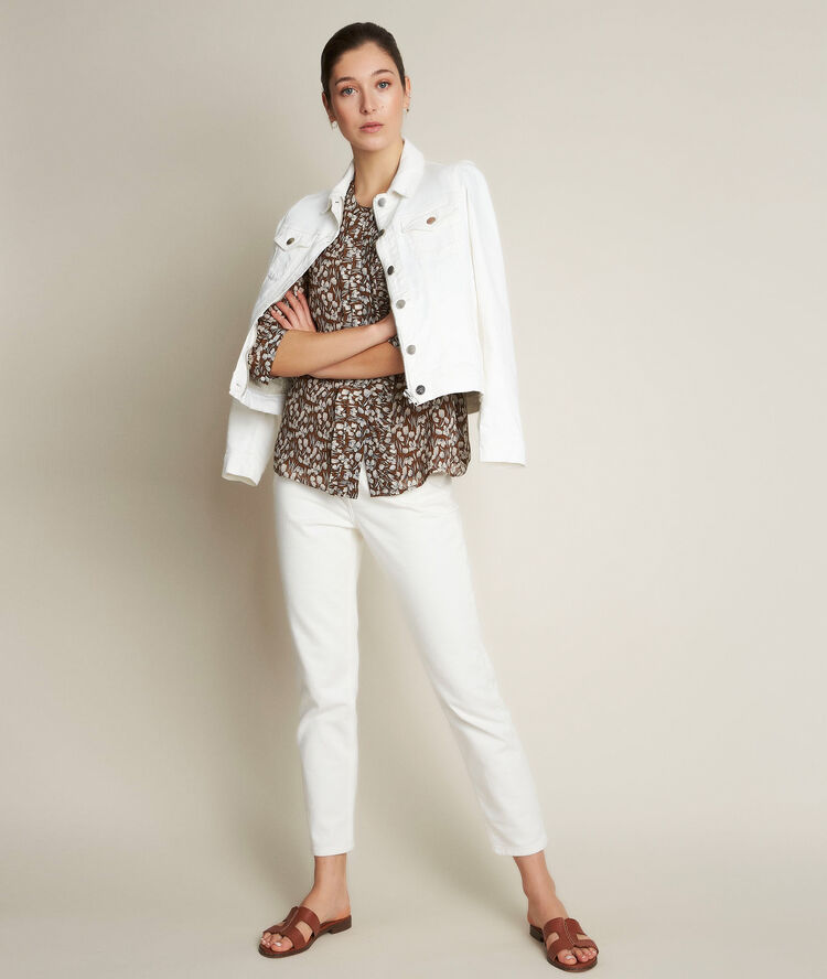 Maggie printed blouse light camel.