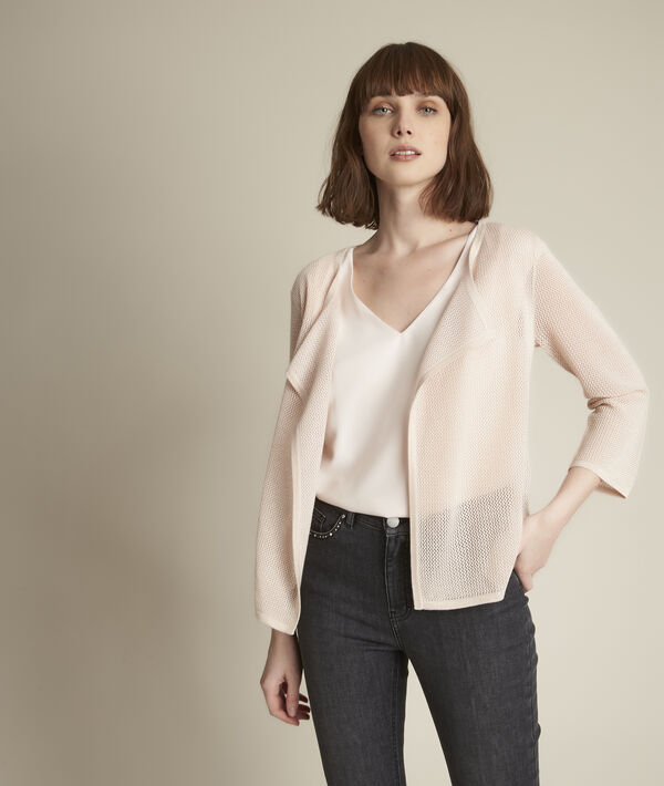 Noisette nude openwork cardigan | 1-2-3 Noisette nude openwork cardigan PhotoZ | 1-2-3