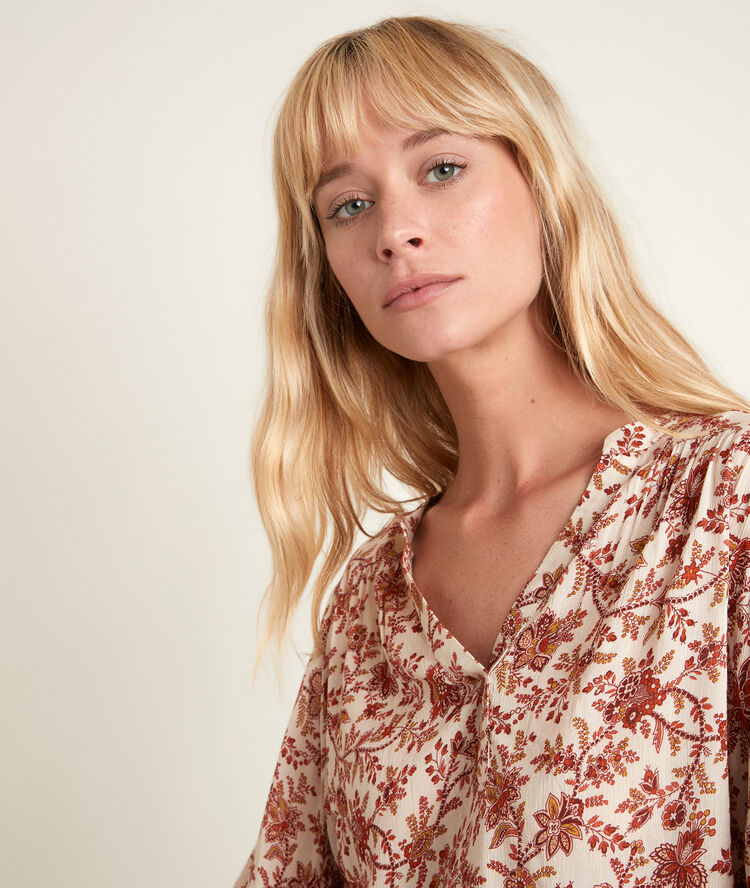 Elsa bis printed blouse cannelle.
