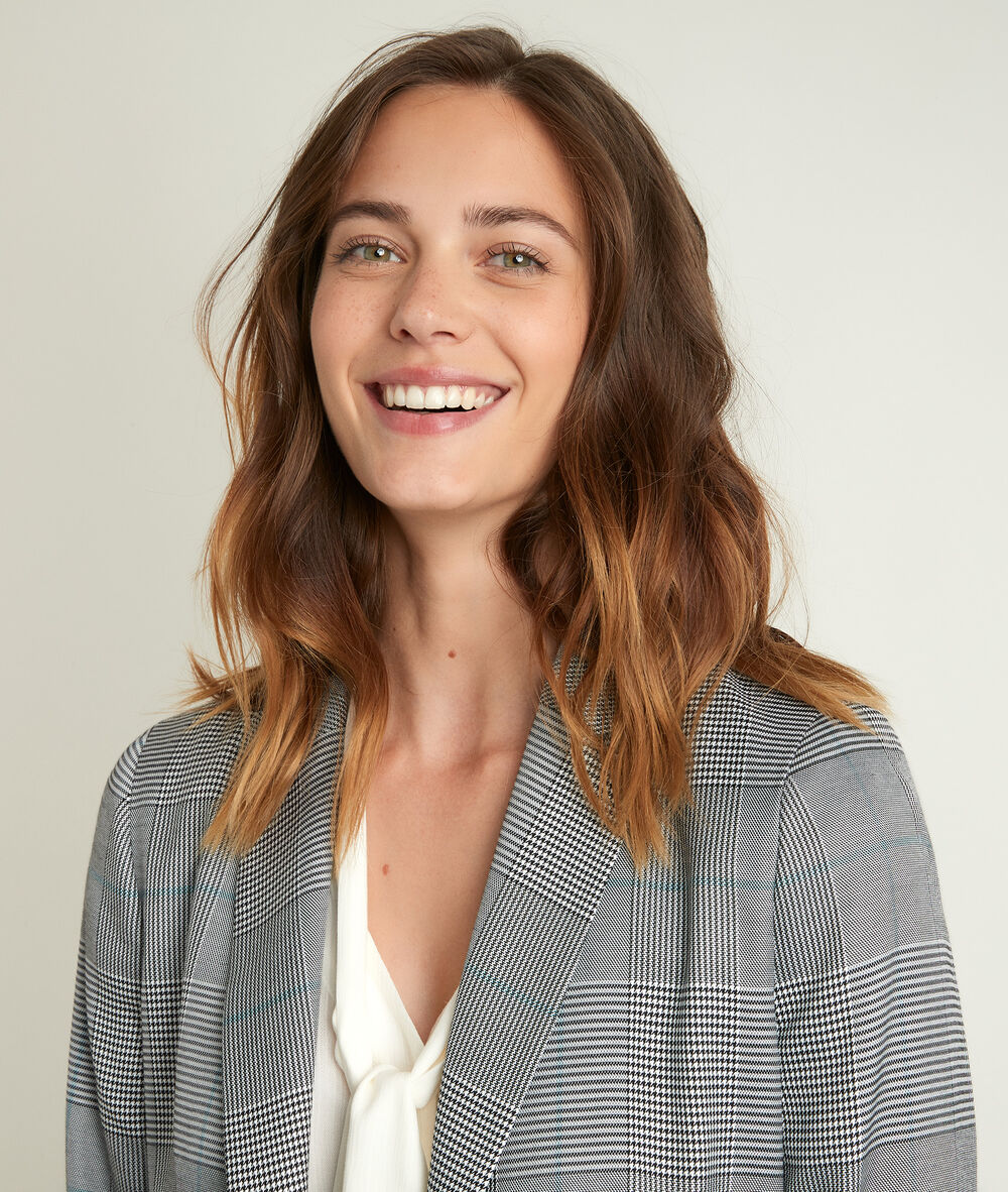 Lena prince of wales jacket grey.