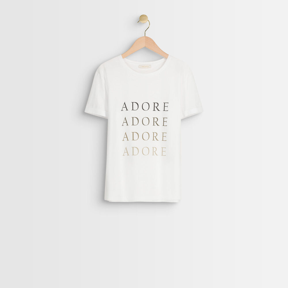 Diego screen-print cotton t-shirt ecru.
