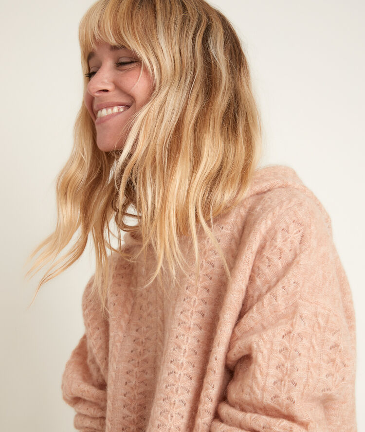 Raquel hooded pullover in blotting paper hue buvard.