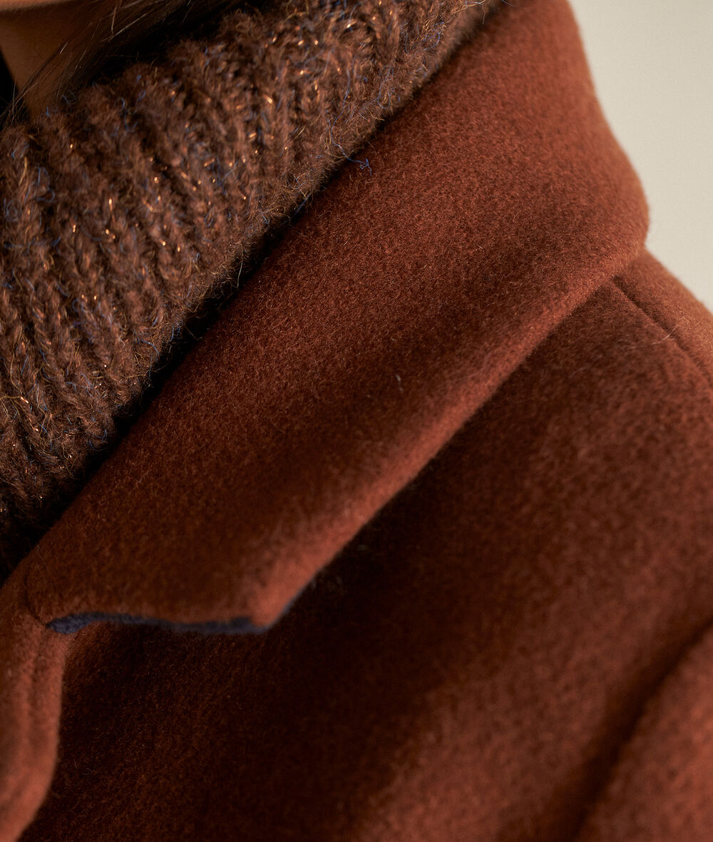 Martin brick-coloured straight recycled wool coat PhotoZ | 1-2-3