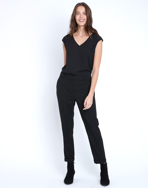 Neptune black V-neck blouse | 1-2-3 Neptune black V-neck blouse PhotoZ | 1-2-3