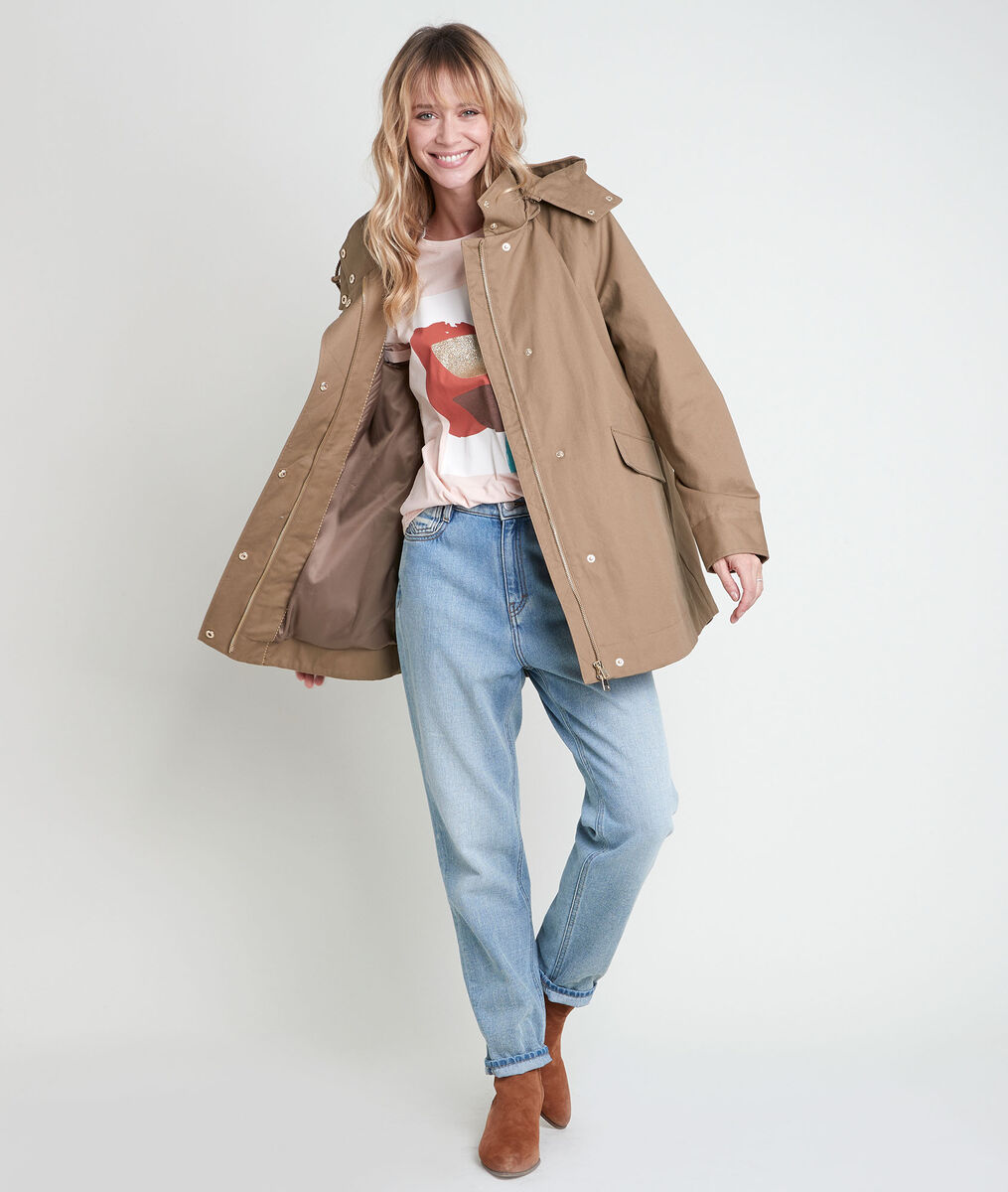 Naelia beige cotton parka | 1-2-3 Naelia beige cotton parka PhotoZ | 1-2-3