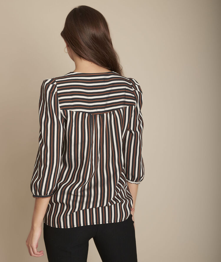 Madina striped blouse. black.