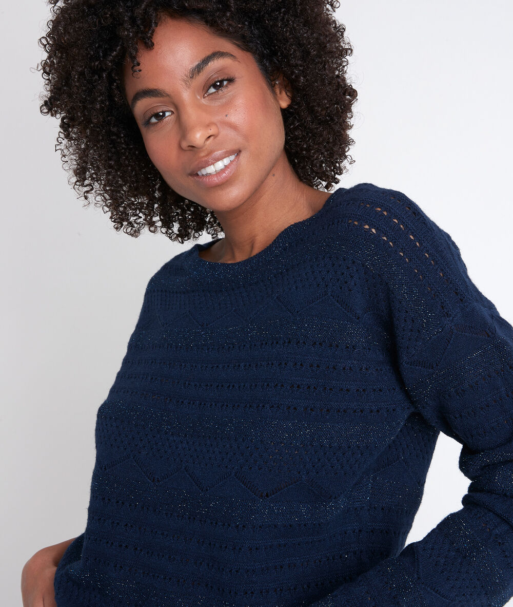 Riggy navy openwork jumper marine.