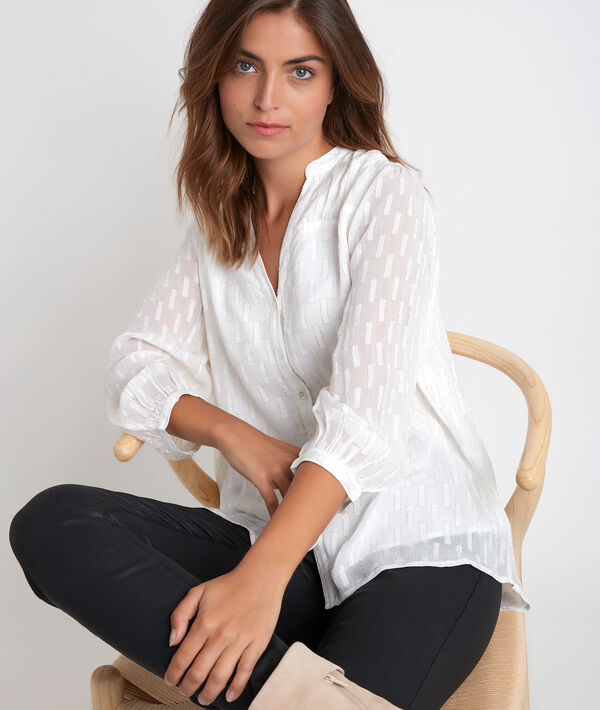 Elssie ecru lurex blouse | 1-2-3 Elssie ecru lurex blouse PhotoZ | 1-2-3