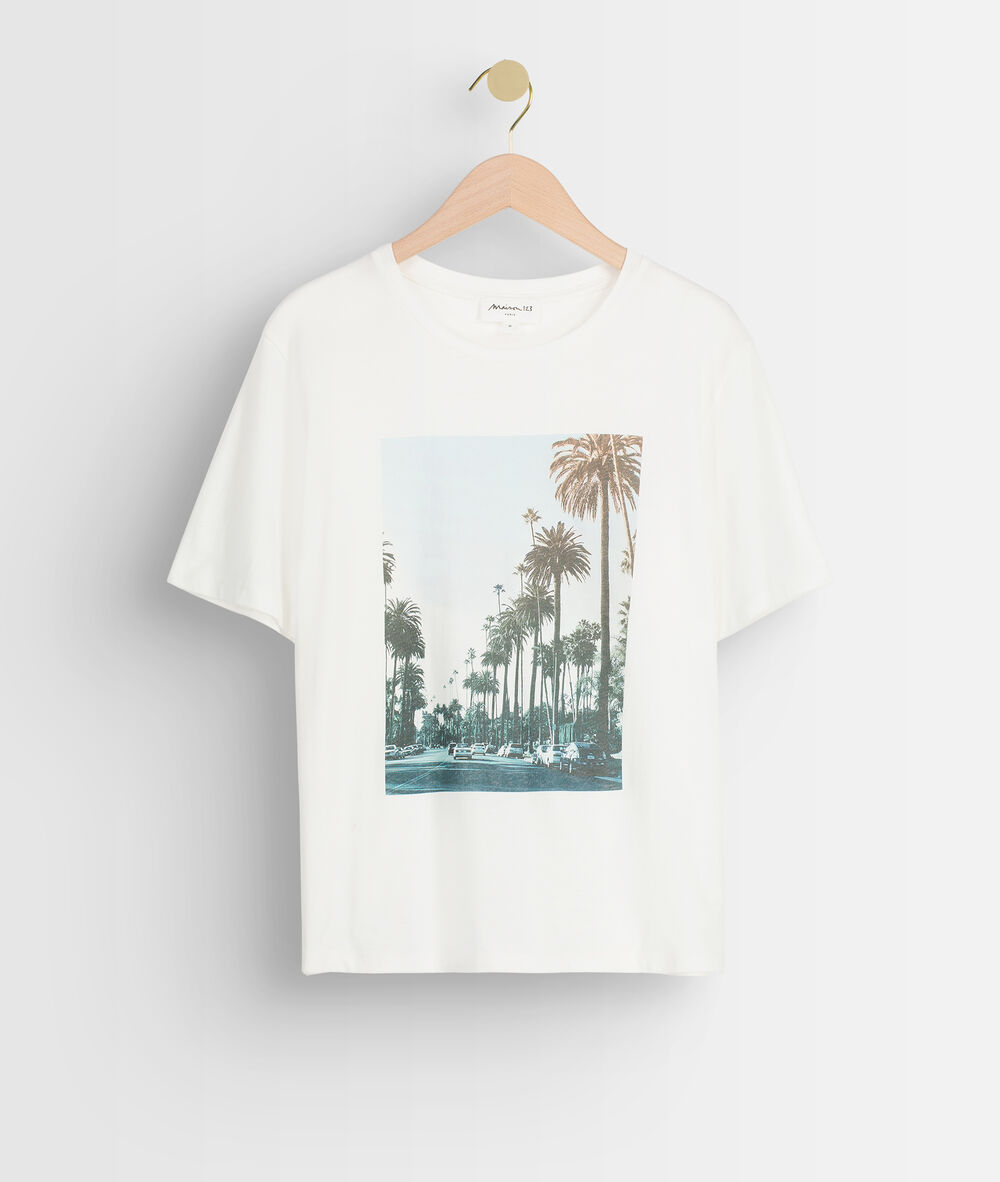 Ipalme printed landscape t-shirt ecru.