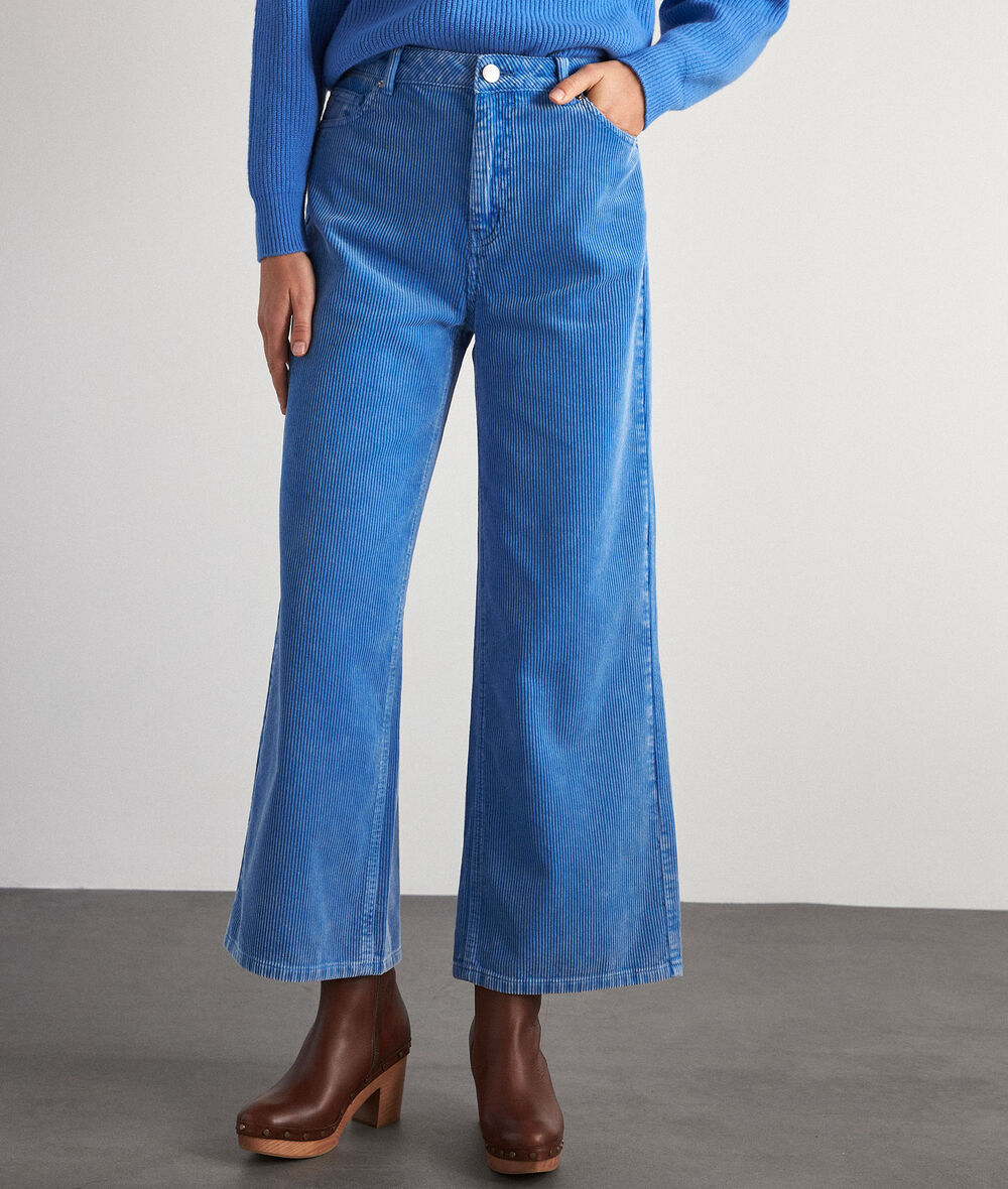 Lisandre blue corduroy wide-leg trousers PhotoZ | 1-2-3