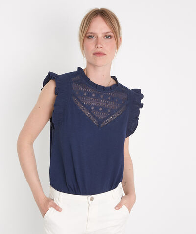 Flash ink sleeveless cotton and lace T-shirt  PhotoZ | 1-2-3