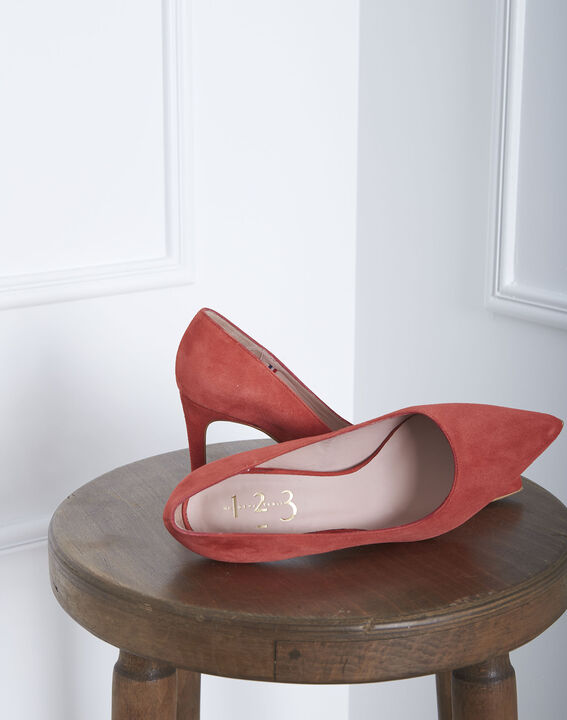 Kelly coral-coloured suede look high heels | 1-2-3 Kelly coral-coloured suede look high heels PhotoZ | 1-2-3