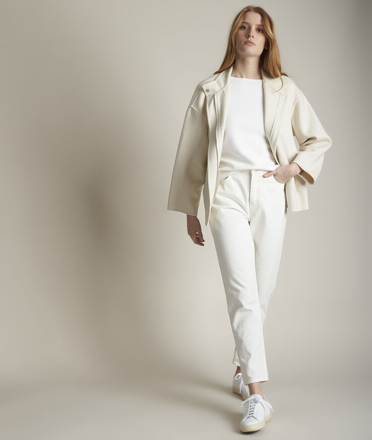 Delta ecru-coloured boatneck jumper ecru.