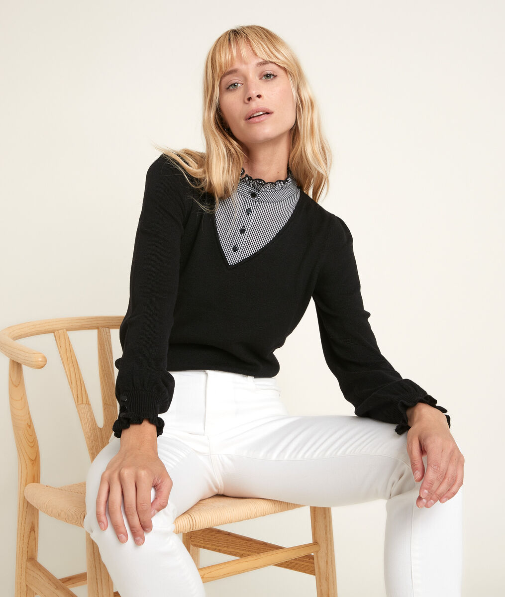 Reverso pullover with decorative collar | 1-2-3 Reverso pullover with decorative collar PhotoZ | 1-2-3
