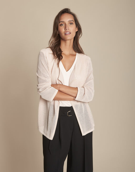 Pale pink waistcoat in Noisette metallised viscose | 1-2-3 Pale pink waistcoat in Noisette metallised viscose PhotoZ | 1-2-3