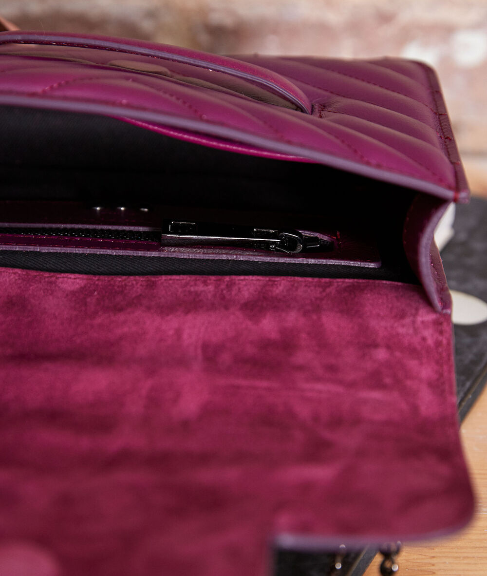 123 small quilted bag in fuchsia fuchsia fonce.