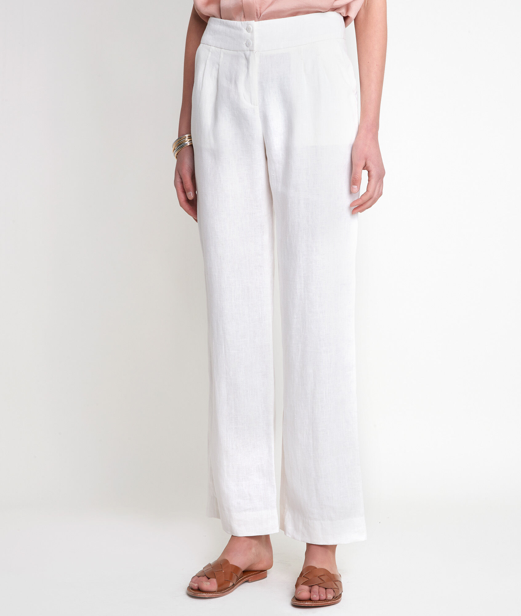 Wide leg linen trousers Clearance