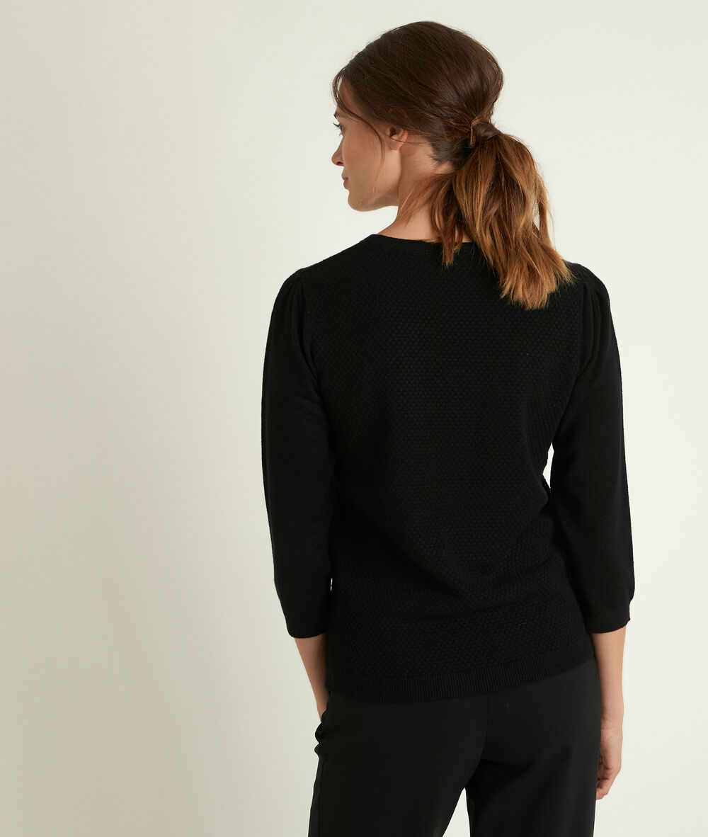 Rimel black honeycomb pullover noir.