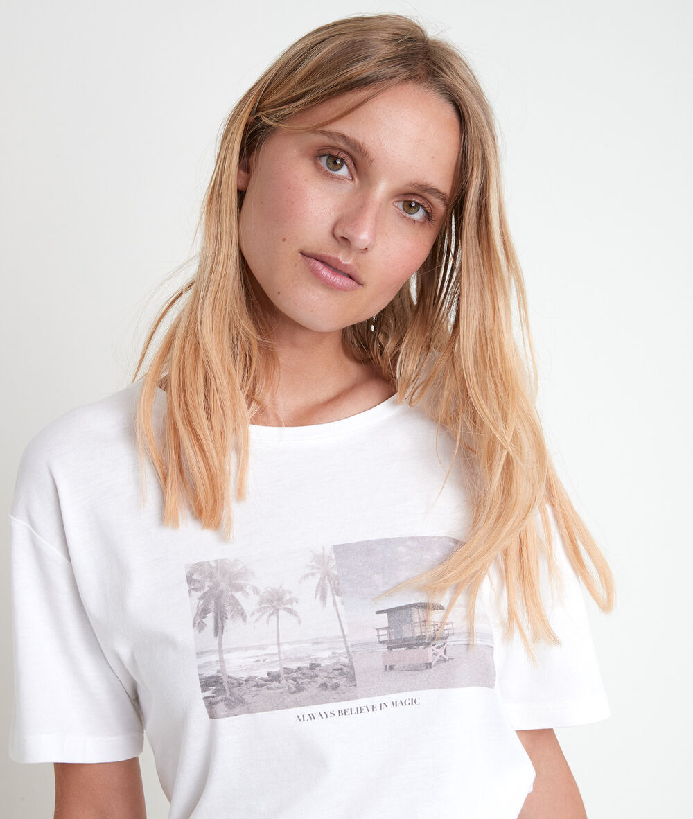 Indra printed t-shirt ecru.