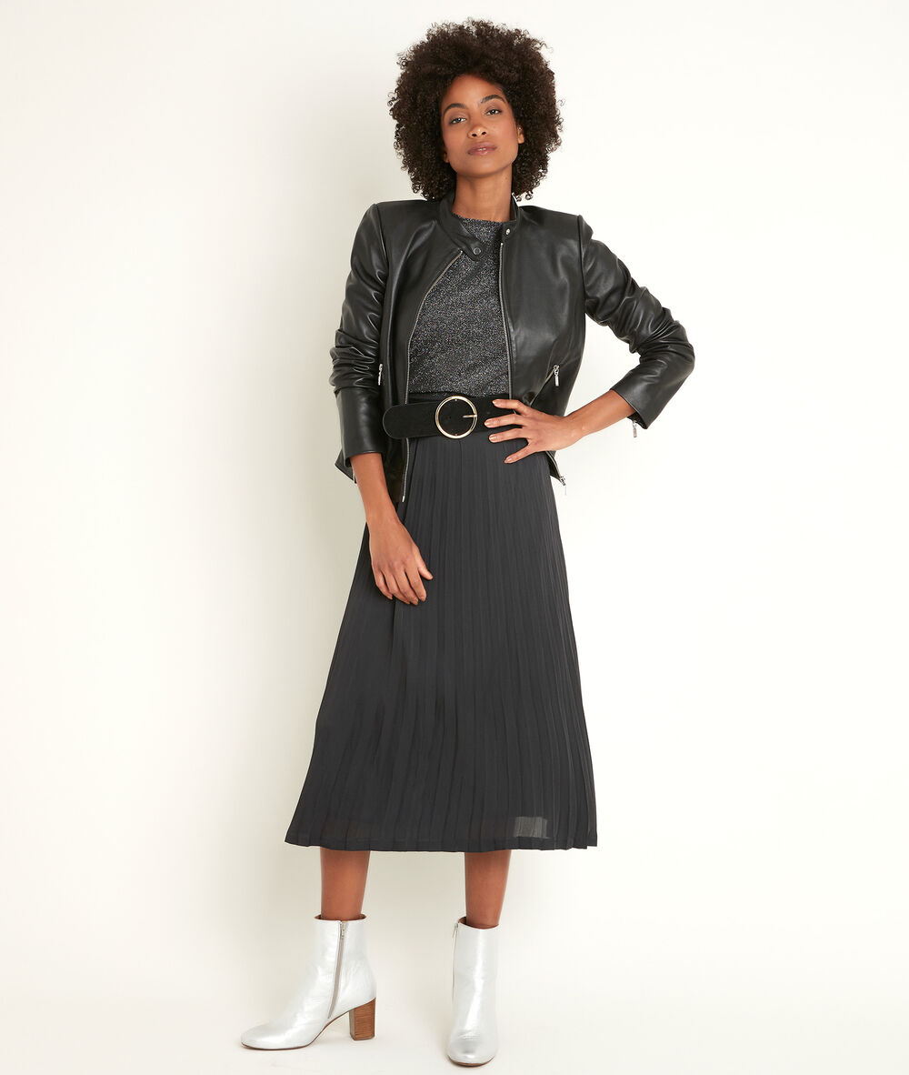 Disco black sequinned top noir.