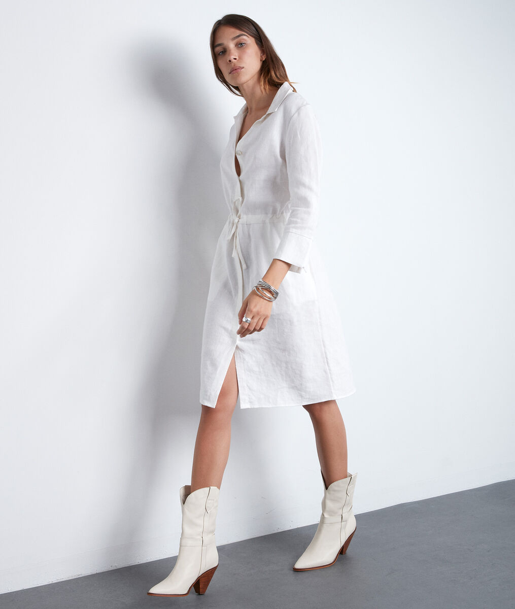 Luna vanilla certified linen shirt dress | 1-2-3 Luna vanilla certified linen shirt dress PhotoZ | 1-2-3