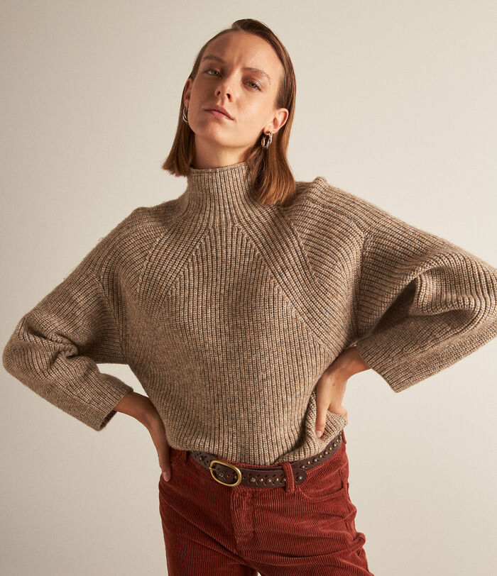 Bach taupe high neck pullover