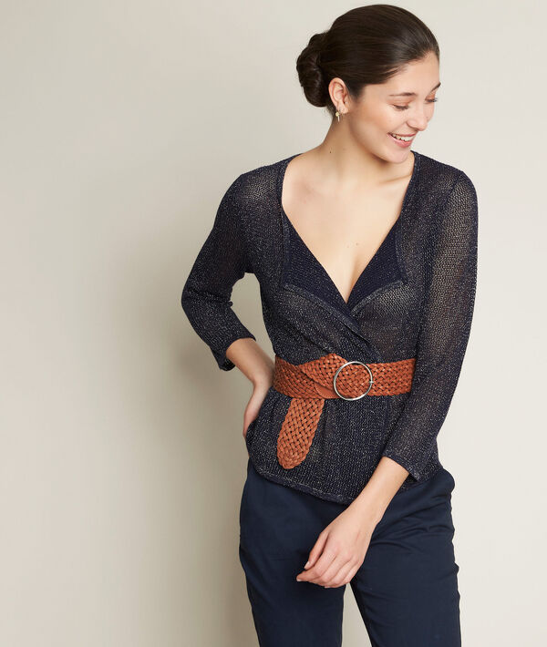 Noisette navy openwork cardigan | 1-2-3 Noisette navy openwork cardigan PhotoZ | 1-2-3