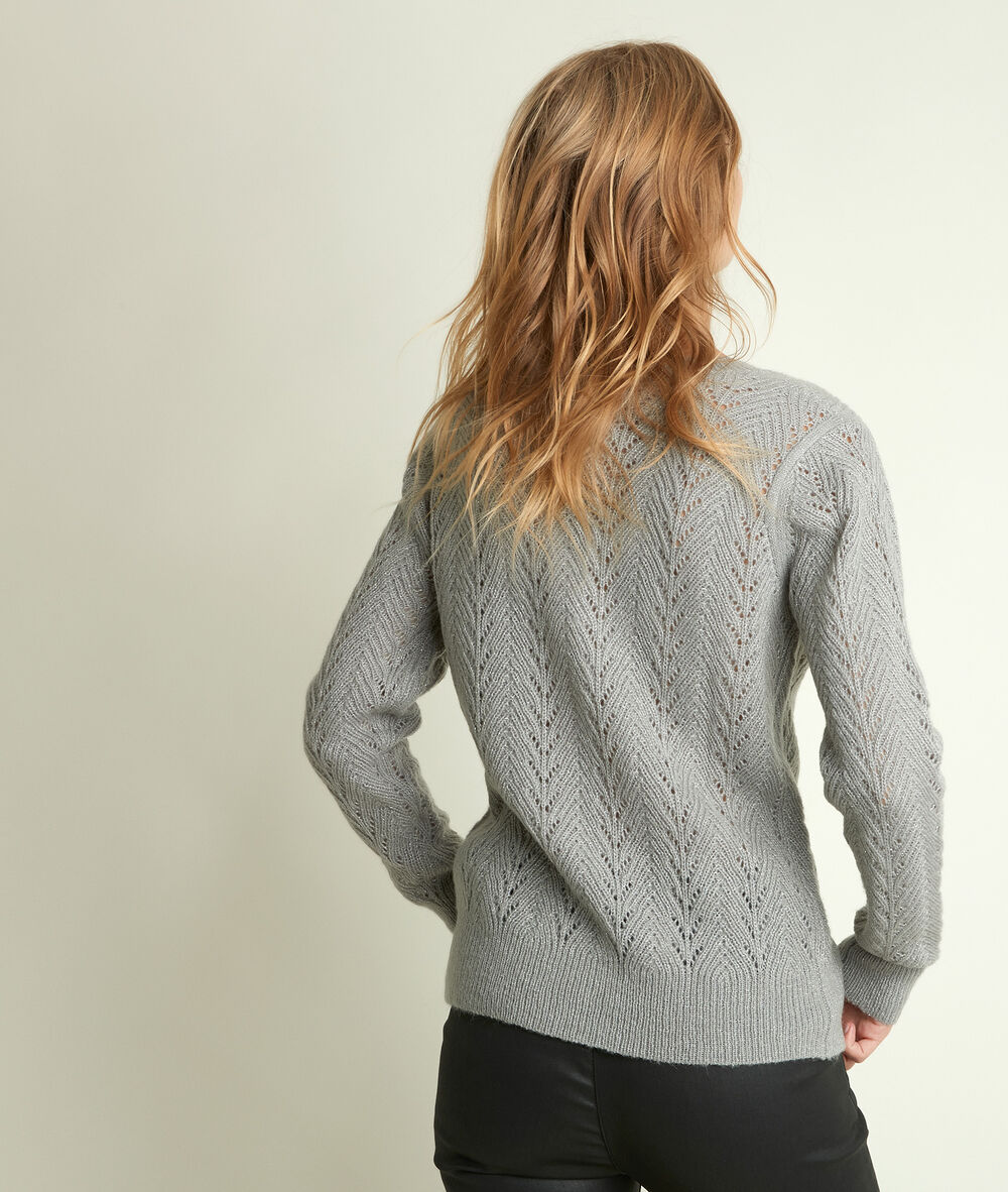 Robbie openwork glitter cardigan chine clair.