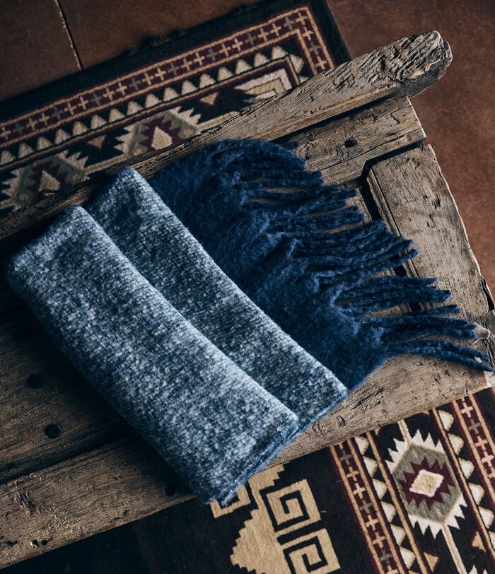 Ralph XXL two-tone royal-blue scarf