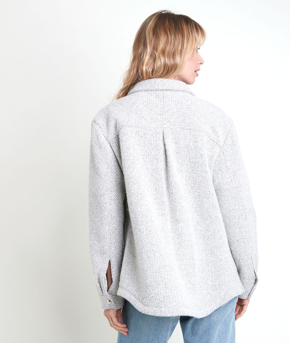 Jennifer patterned wool coat gris souris.