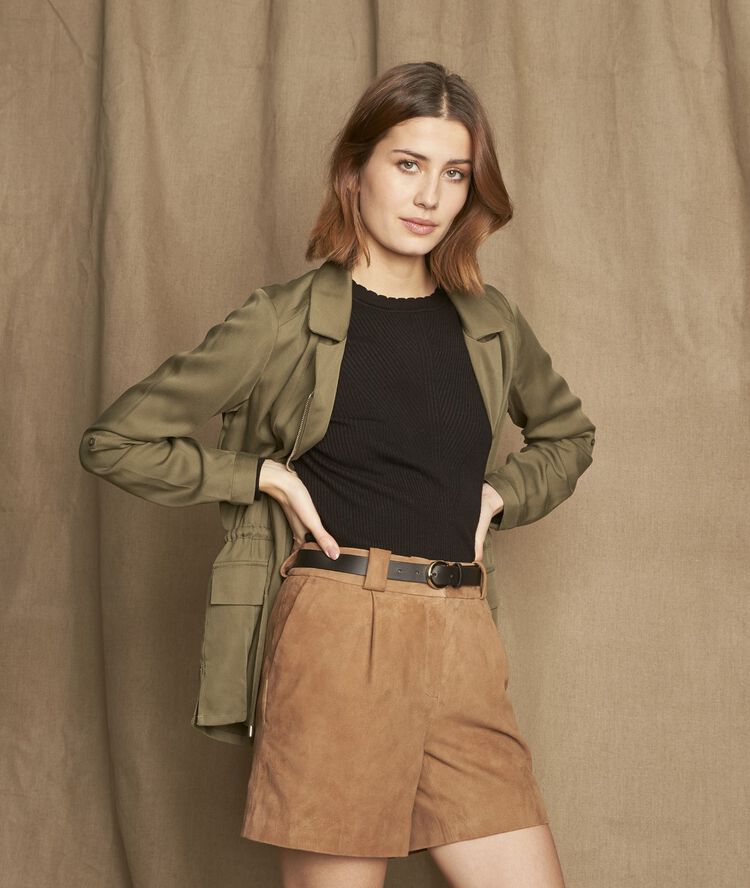 Imani suede shorts light camel.