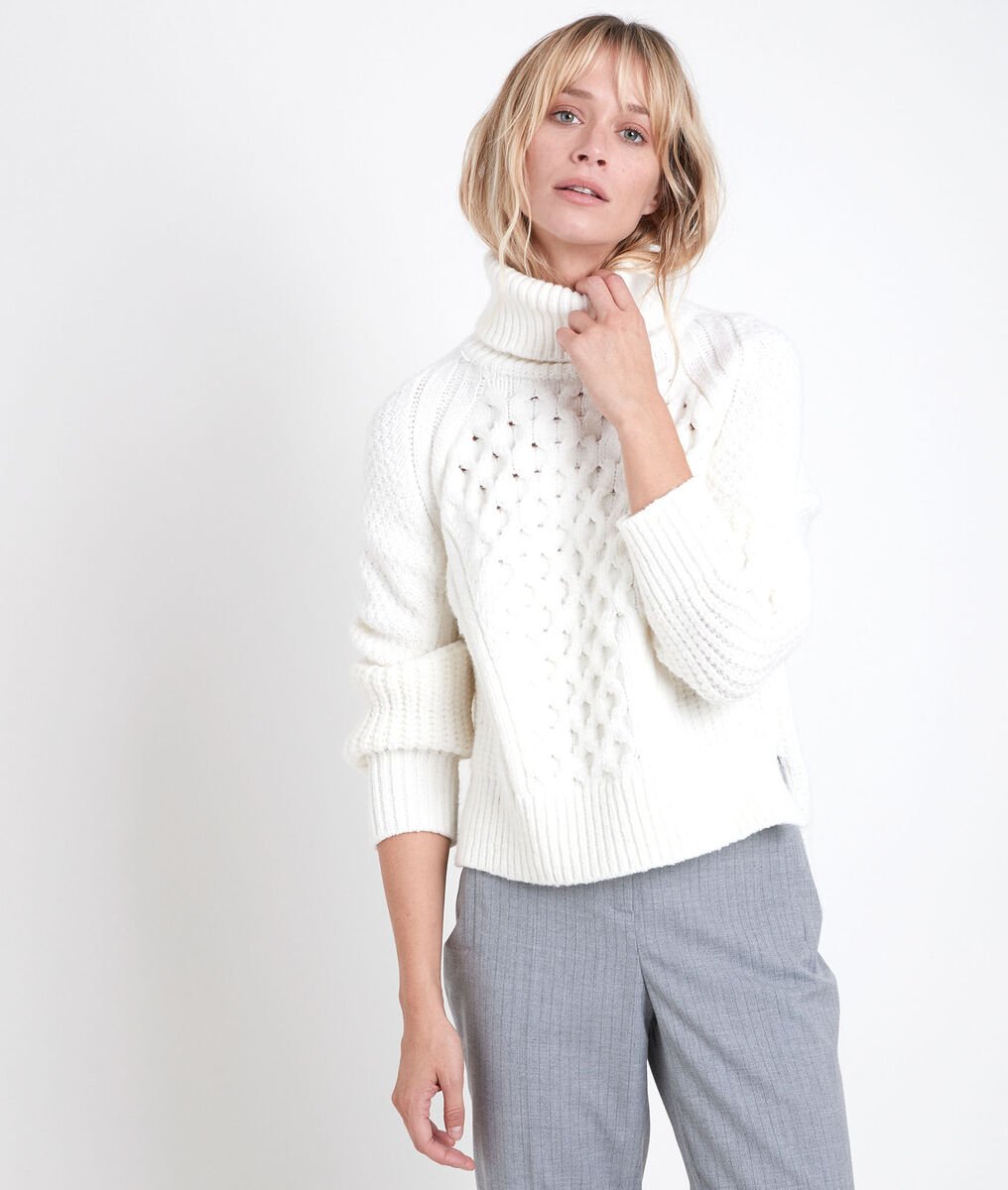 Remy polo neck cable knit pullover | 1-2-3 Remy polo neck cable knit pullover PhotoZ | 1-2-3