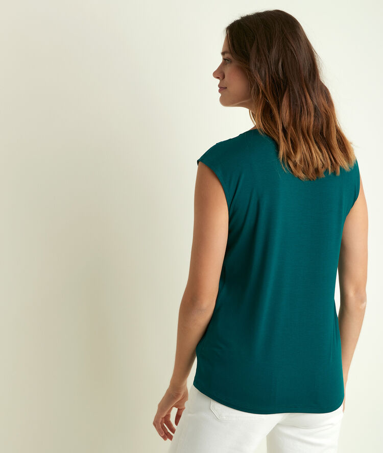 Neptune cypress two-fabric blouse.