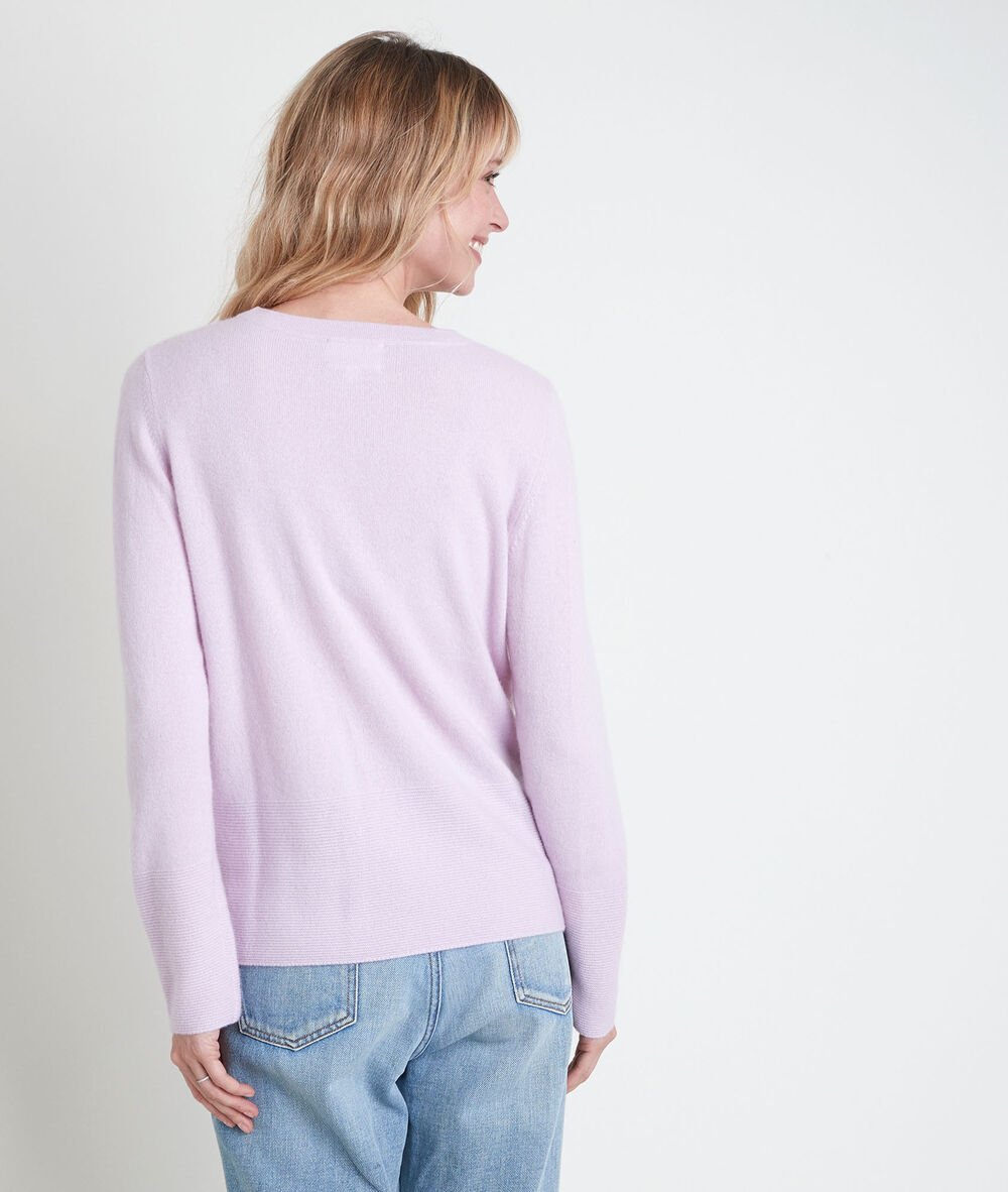 River mauve cashmere pullover mauve pâle.