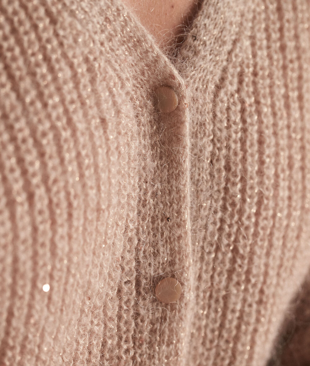 Maddy powder-pink wool and mohair cardigan PhotoZ | 1-2-3