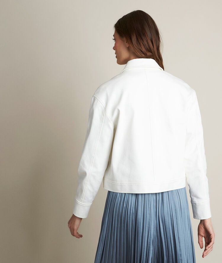 Lola snap-fastened cotton jacket white.