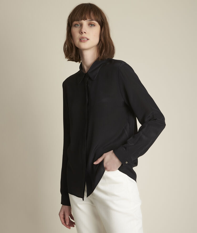Maelle black silk shirt black.