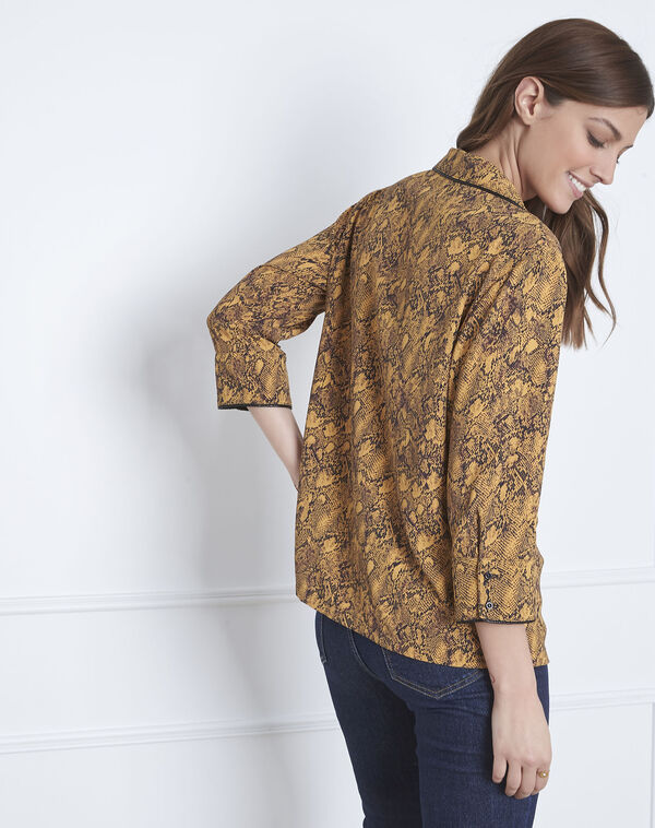 Vienne lime green animal print shirt aniseed.