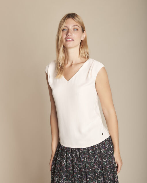Neptune powder pink v-neck blouse salmon.