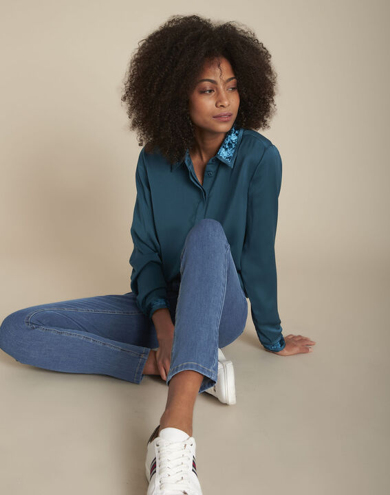 Maya cypress satin shirt PhotoZ | 1-2-3