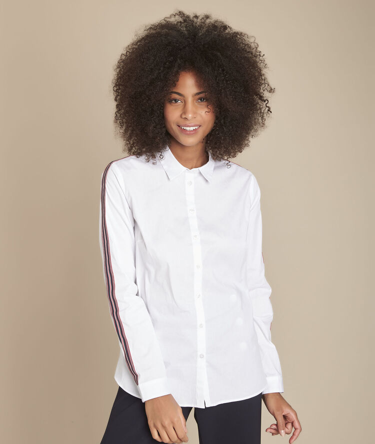 Melissandre white decorative trim poplin shirt white.