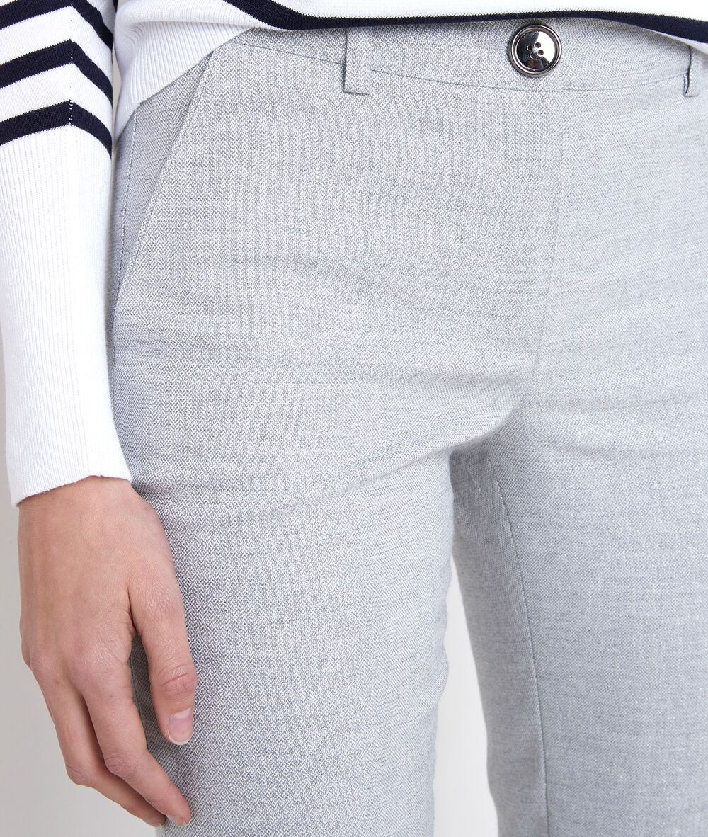 Mei grey lurex cigarette trousers gris chine.