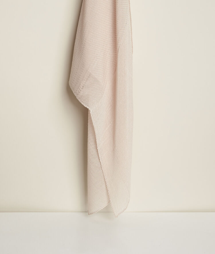 Greta pleated lurex scarf rose petal.