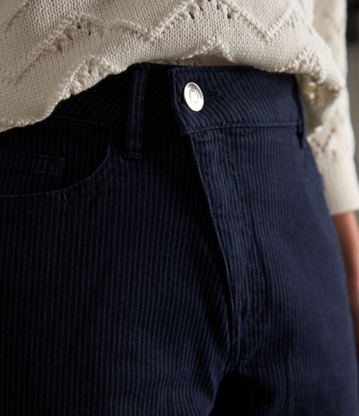 Samia navy blue striped cotton trousers PhotoZ | 1-2-3