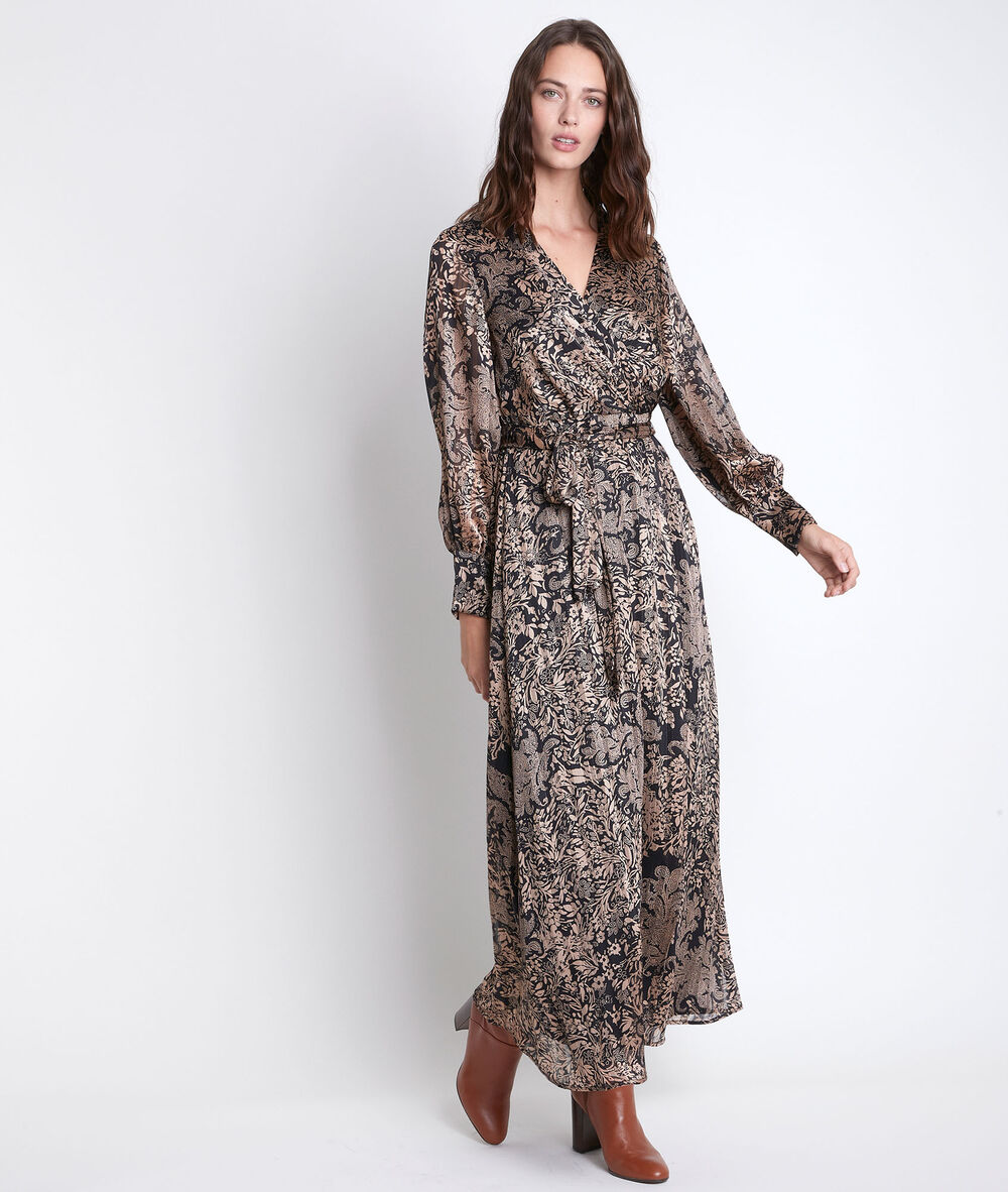 Cathel long printed dress noir.